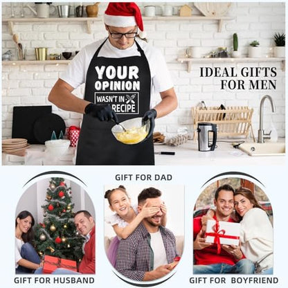 Bluegogo Funny Aprons for Men, BBQ Chef Apron Funny Gifts for Men Birthday - Image 6