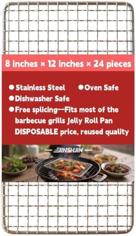 24 PCS 12 "x 8" Disposable Grill Rack Grids, BBQ Roasting Rack by Unknown