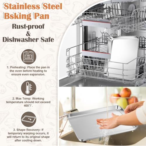17.5" Baking Sheet Pan, Joyfair Stainless Steel Toaster Oven Trays - Image 6