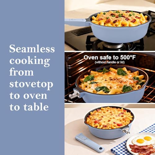 12 Inch Nonstick Deep Frying Pan Skillet - Image 3
