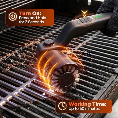 Sakerplus Electric Grill Brush, 3-Speed Grill Cleaning Brush - Image 2