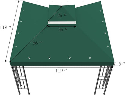 Sumfaller 10x10 FT Gazebo Replacement Canopy Top Cover | Double Tiered Canopy - Image 6