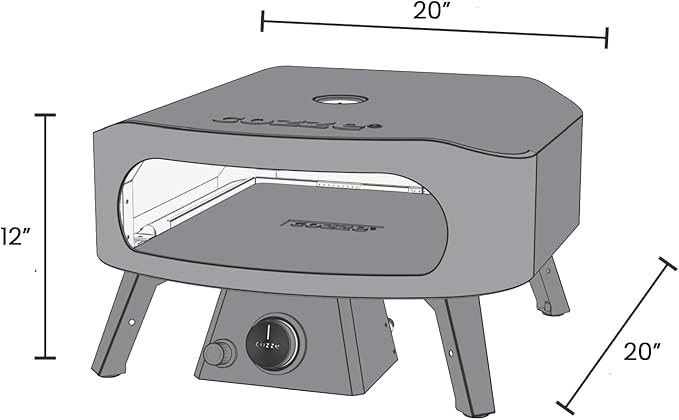 13" Classic Portable Outdoor Pizza Oven - Fire & Stonebaked 13 Inch Pizzas in 60 Seconds - 28mbar Propane Gas Oven, Oven Door, Cordierite Pizza Stone, Built-in Thermometer, Gas Hose & Regulator