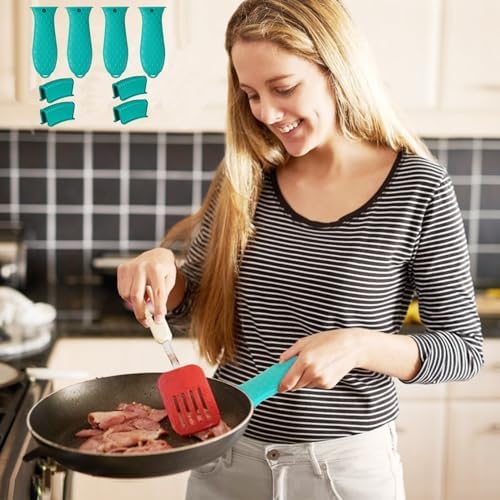 8 Pcs Non-Slip Silicone Hot Handle Holder & Assist Grips, Potholder - Image 7