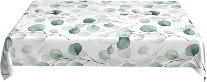 Worltoldb Eucalyptu Tablecloths Polyester Table Cloth for Kitchen Dinning Table Washable Table Cover for Parties Wedding Picnic