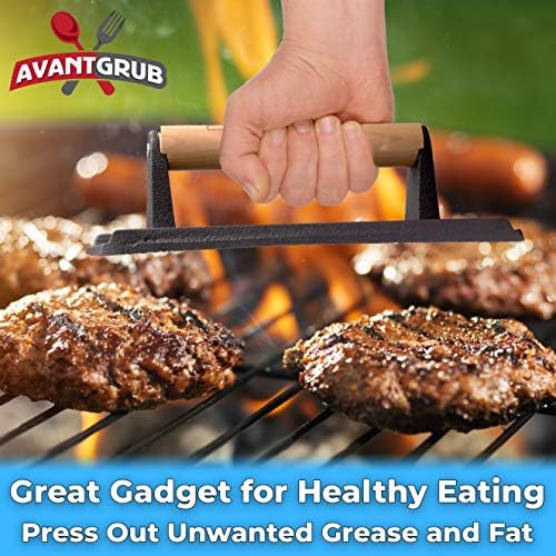 Pro Grade, Pre Seasoned Cast Iron Grill Weight 3Pk. Heavy Duty Steak and Burger - Image 4