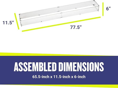 77.5" X 11.5" X 6” Linear Glass Flame Guard