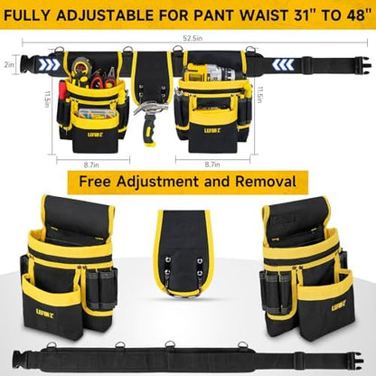 LEFOR·Z Tool Belt with 4 D-Rings, 27-Pockets Tool Belts - Image 2
