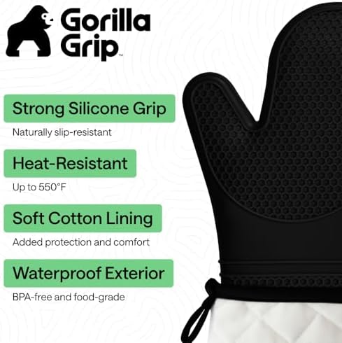 GORILLA GRIP Silicone Oven Mitts, 550F Heat Resistant - Image 2