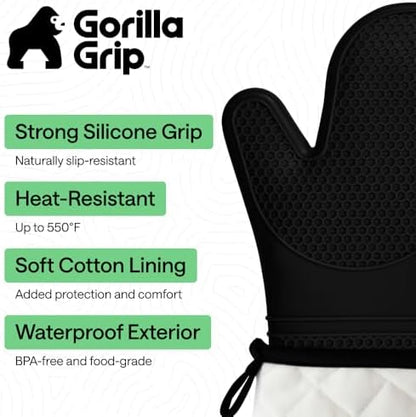 GORILLA GRIP Silicone Oven Mitts, 550F Heat Resistant - Image 2