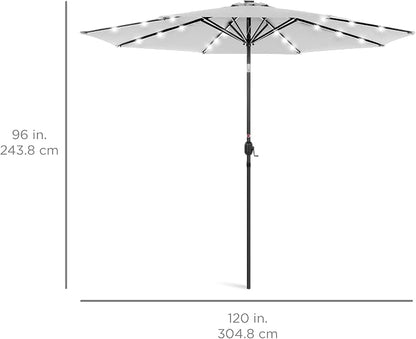 Best Choice Products 10ft Solar Polyester LED Lighted Patio Umbrella w/Tilt - Image 7