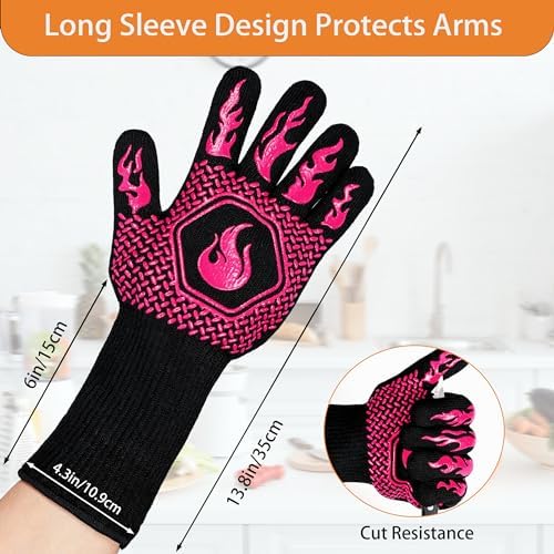 BBQ Gloves 1472F Heat Resistant Non-Slip Silicone - Image 2