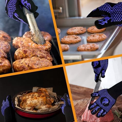 BBQ Gloves 1472F Heat Resistant Non-Slip Silicone 13.5in - Image 4