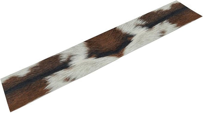Cow Print Table Runner, Brown Cowhide Print Western Style Table Runner Country Farmhouse Cottage Cow Pattern Linen Table Decoration for Home Kitchen Dining 13x72