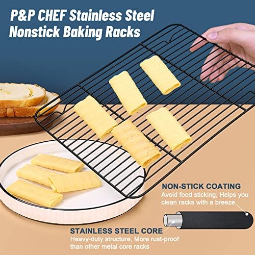 P&P CHEF 15.3" x 11.25" Cooling Baking Wire Racks Pack of 2 - Image 3