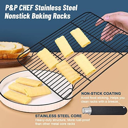 P&P CHEF 15.3" x 11.25" Cooling Baking Wire Racks Pack of 2 - Image 3