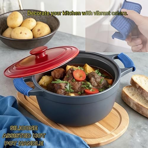 4 Pcs Silicone Assist Hot Pan Handle Holder, Hot Skillet Handle Covers - Image 2