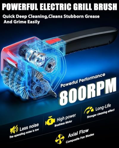 Electric Grill Brush Rechargeable High-Torque Motor Cordless BBQ Cleaner - Image 3