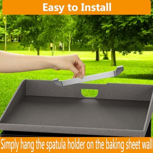 10 Inch Griddle Spatula Holder Magnetic Design, Stainless Steel Grill Barbecue - Image 2