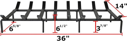 SteelFreak Heavy Duty Steel Fireplace Grate - Made in The USA (36 Inch)