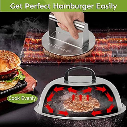 HULISEN Smashed Burger Kit, Stainless Steel Burger Press - Image 3