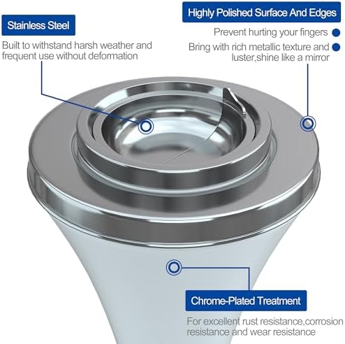 RELIANCER Floor Standing Ashtray w/Detachable Cigar Container, Stainless Steel - Image 5