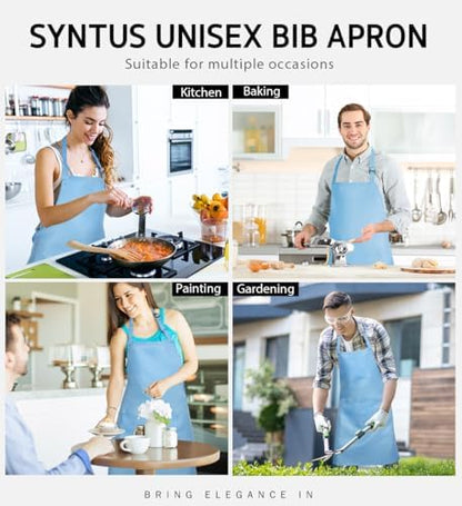Syntus Apron for Men Women, Adjustable Cooking Kitchen Apron - Image 5