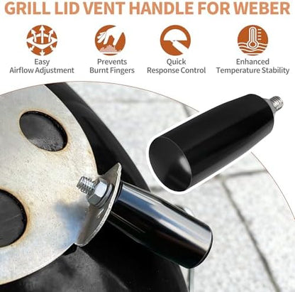 Cool Touch Damper Handle Fit for Weber Smokey Mountain WSM Kettle - Image 2