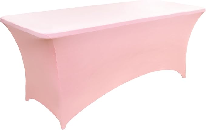 6-Pack 6ft Spandex Table Covers for Rectangle Standard Folding Tables - Wrinkle Resistant Stretch Tablecloths - Ultimate Fitted Table Protector for Parties, Trade Shows, Wedding