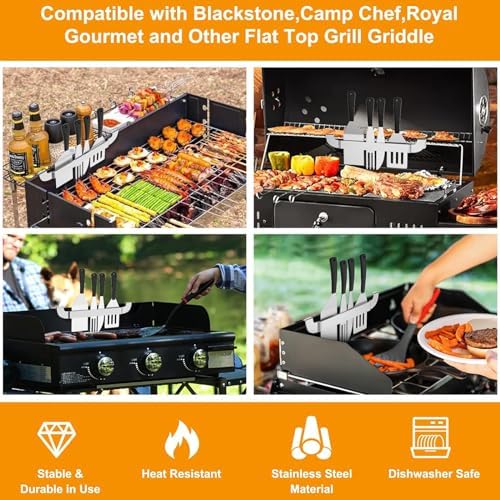 10 Inch Griddle Spatula Holder Magnetic Design, Stainless Steel Grill Barbecue - Image 6