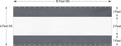 Covers & all Outdoor Clear Panel Curtain, 12 oz Vinyl Outdor Curtains for Patio, Waterproof & Weather Resistant Tarp with Brass Grommets for Pergola, Porch, Gazebos, Balcony (4’ H x 10’ W Feet, Gray)