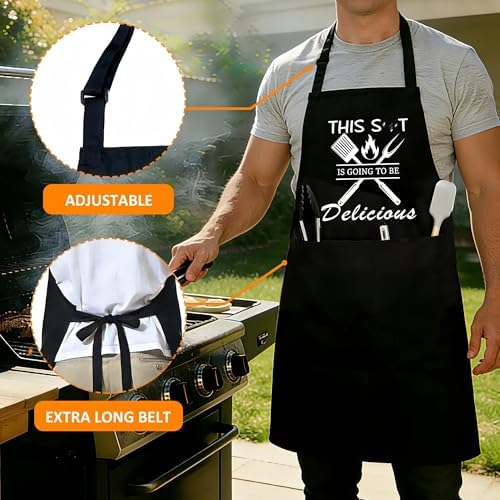 Funny Aprons For Men, Father's Fathers Day Kitchen Gifts For Dad Father Daddy - Image 2