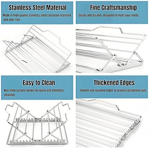 Stainless Steel Adjustable Foldable Broiling Rack - Image 6