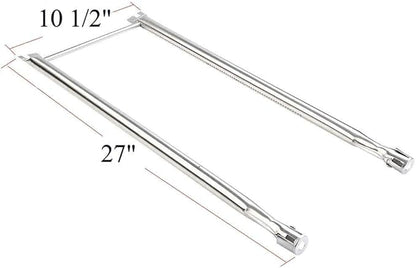 GasSaf 21.5 inch Flavorizer Bar and 27 inch Burner Tube Set Replacement for Weber Spirit E-210, S-200, S-210, E-210NG, Genesis Silver A, Spirit 500, Parts Kit Replace for Weber 7534 &7507