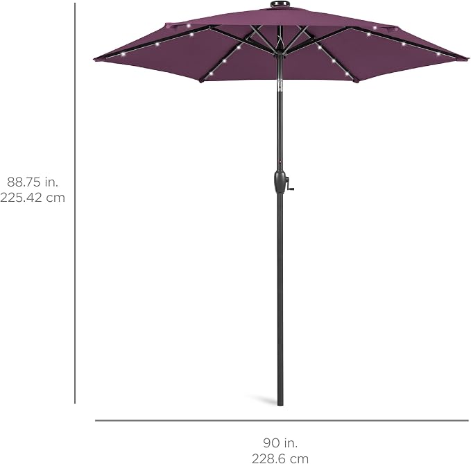 Best Choice Products 7.5ft Solar Umbrella LED Lighted Patio Umbrella, Table - Image 7
