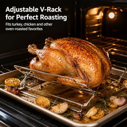 Roasting Rack, Adjustable Chicken Roasting Rack - Image 3