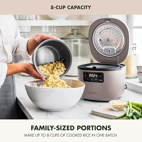 GreenPan Advanced Rice Cooker, 4-Cups Uncooked/8-Cups Cooked - Image 6