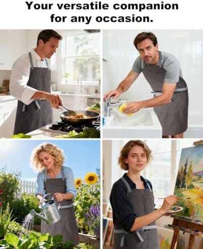 Chef Apron w/Pockets, Adjustable Strap - Image 6