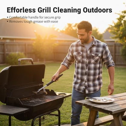 Grill Brush with Scraper, 18 Inch One-Piece BBQ Cleaner - Image 2