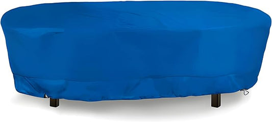 Eevelle Meridian Patio Oval Table Cover with Marine Grade Fabric - Waterproof Outdoor Table Cover - Furniture Set Covers for Dining Table - Easy to Install - (25.5"H x 60"L x 36"W, Royal Blue)