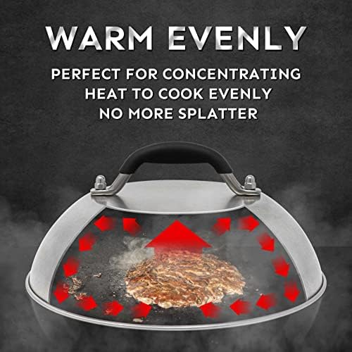 HULISEN 9" Cheese Melting Dome & 6.2" Smashed Burger Press Kit - Image 4