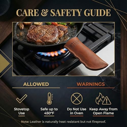 Leather Cast Iron Skillet Handle Cover, Pan Sleeve, Made in Georgia - Image 6