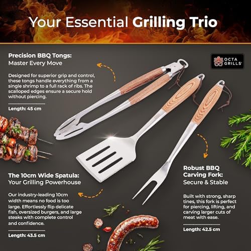3-Piece BBQ Utensil Set – Premium Stainless Steel Grill Tools - Image 6