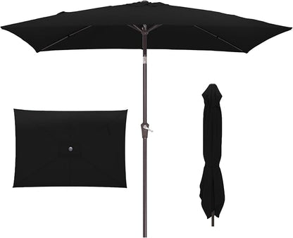 JEAREY 6.5x10 ft Rectangular Patio Umbrellas Rectangle Outdoor Umbrella by JEAREYOutdoorsCollection