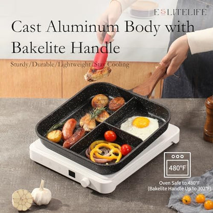ESLITE LIFE Nonstick Divided Grill Pan - Image 5