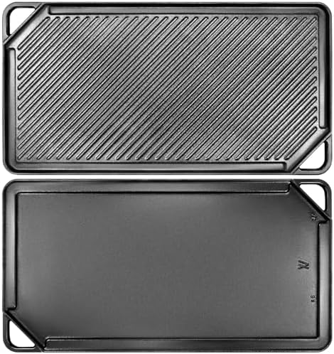 GGC Reversible Cast Iron Griddle, 20 x 10 Rectangular Griddle Pan by GGCProducts