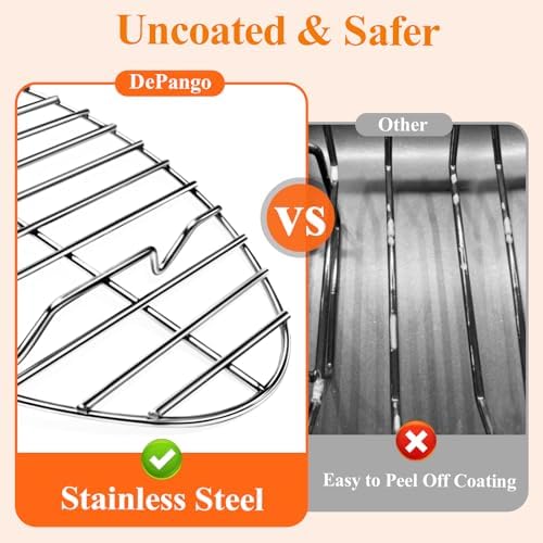 DePango Oval Turkey Roasting Rack, 12 Inch Stainless Steel Rack - Image 2