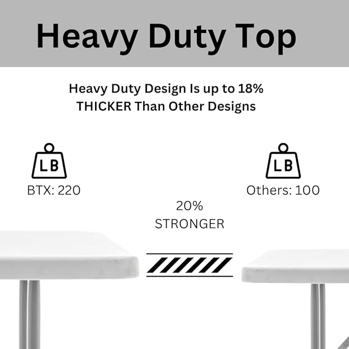 BTEXPERT 6-Foot - 72" Long White Granite Plastic Folding Seminar Training Table Portable 18" Wide Narrow, 29" High, Events Indoor Outdoor Lightweight