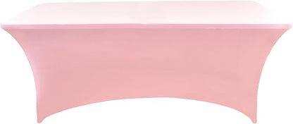 2-Pack 6ft Spandex Table Covers for Rectangle Standard Folding Tables - Wrinkle Resistant Stretch Tablecloths - Ultimate Fitted Table Protector for Parties, Trade Shows, Banquet