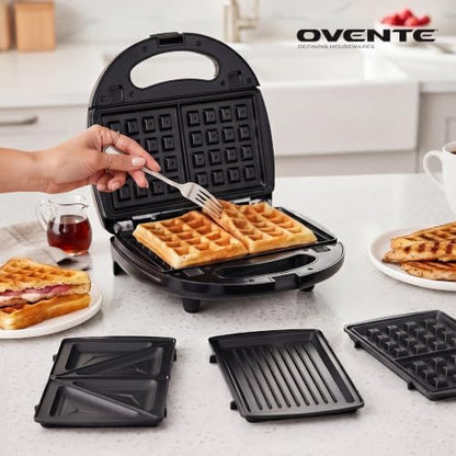 OVENTE Electric Sandwich, Panini and Waffle Maker Set - Image 4
